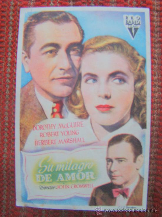 Kino: SU MILAGRO DE AMOR, DOROTHY MaGUIRE, ROBERT YOUNG. C/P. CINE VICTORIA 1948