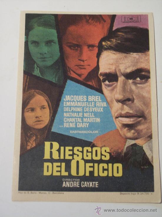 Cine: RIESGOS DEL OFICIO (JACQUES BREL / EMMANUELLE RIVA) - Foto 1