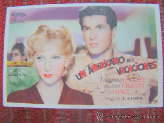 Kino: UN AMERICANO EN VACACIONES, VALENTINA CORTESE, ANDREA CHECCHI, LEO DALE. S/P.