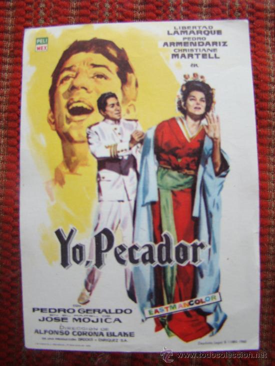 Cine: PROGRAMA. YO PECADOR, LIBERTAD LAMARQUE, PEDRO ALMENDARIZ, S/P. - Foto 1