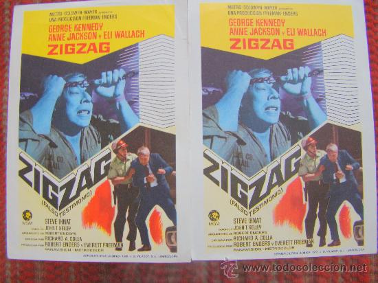Cine: PROGRAMA. ZIGZAG, GEORGE KENNEDY, ELI WALLACH, LOTE DOS PROGRAMAS S/P. - Foto 1