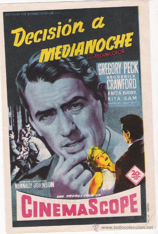 Flyers Publicitaires de Films Anciens: decision a medianoche