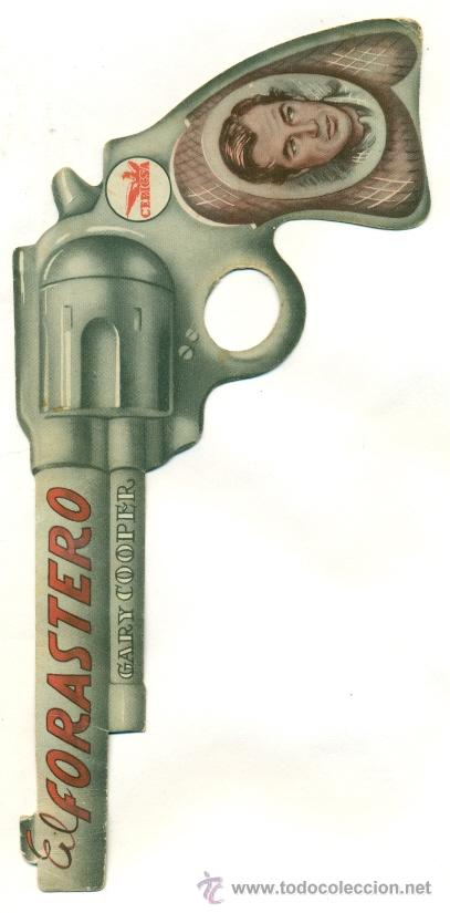 Cine: GARY COOPER - EL FORASTERO - PROGRAMA ORIGINAL TROQUELADO - REVOLVER - Foto 1