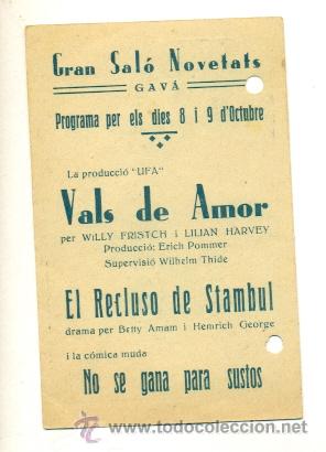 Cine: VALS DE AMOR - PROGRAMA ORIGINAL CON  PUBLICIDAD - - Foto 2