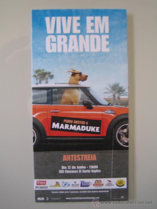 Cine: marmaduke - folleto de mano invitaci&oacute;n al preestreno de la pelicula en portugal