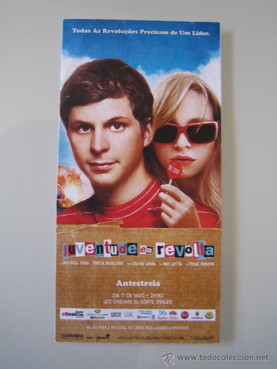 Cine: juventude em revolta - folleto de mano invitaci&oacute;n al preestreno de la pelicula en portugal