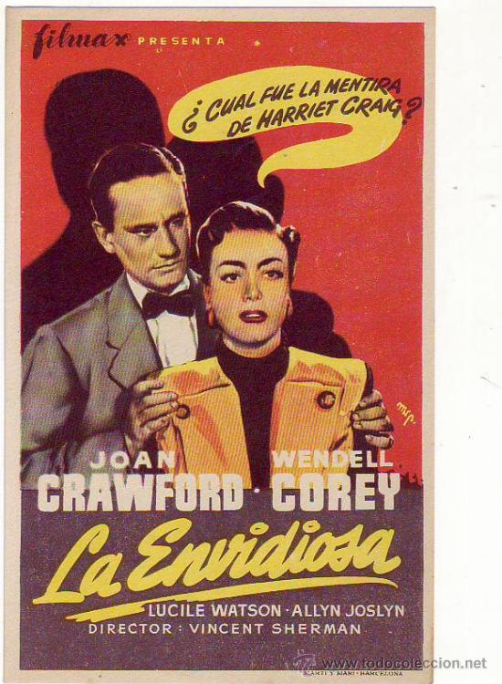 Cine: la envidiosa - joan grawford - wendell corey