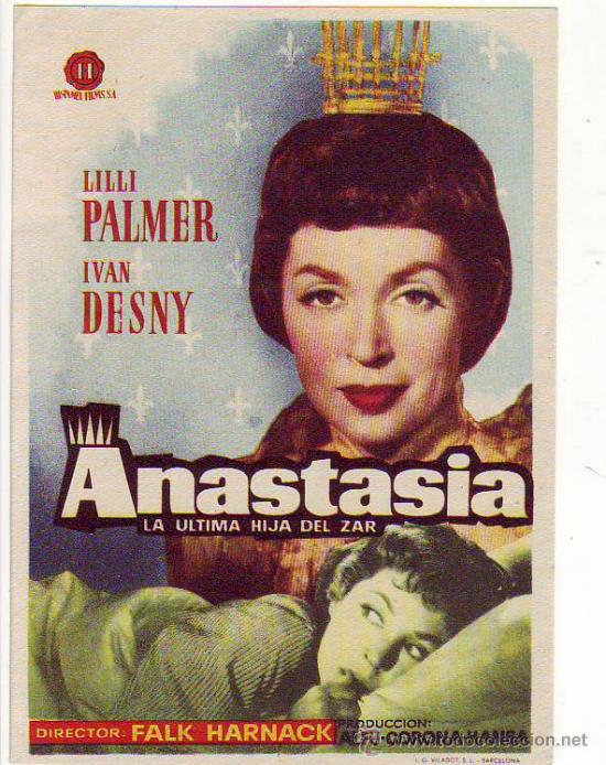 Cine: anastasia la ultima hija del zar - lilli palmer - ivan desny