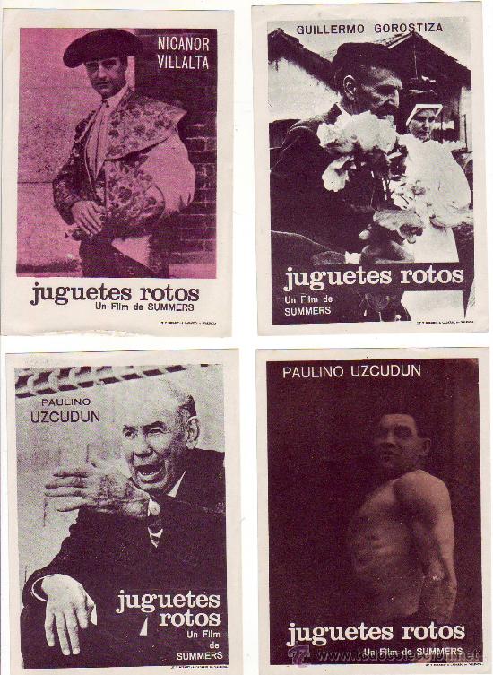 Flyers Publicitaires de Films Anciens: juguetes rotos - guillermo gorostiza - nicanor villalta - paulino uzcudun - lote 5 folletos