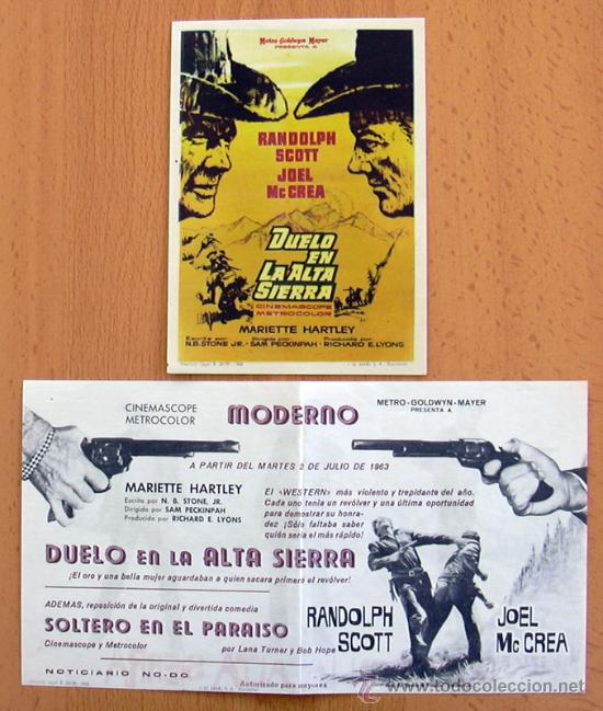Cine: Duelo en la alta sierra - 2 programas diferentes - Con publicidad - Foto 1