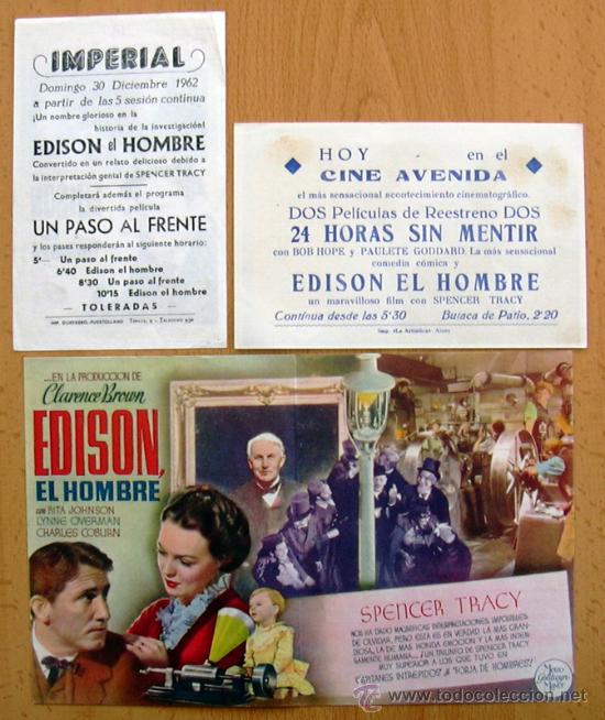 Cine: Edison el hombre - 3 programas diferentes - Con publicidad - Foto 2