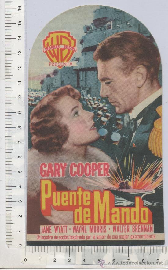 Cine: PROGRAMA DE MANO FOLLETO DE CINE PUENTE DE MANDO GARY COOPER WARNER BROS.