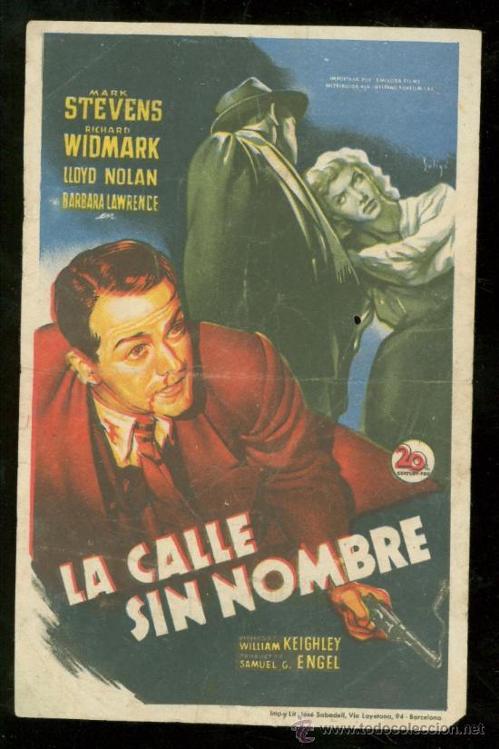 Cine: PROGRAMA DE CINE. LA CALLE SIN NOMBRE. - Foto 1