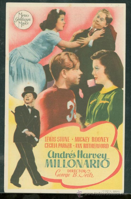 Cine: PROGRAMA DE CINE. ANDRES HARVEY MILLONARIO. - Foto 1