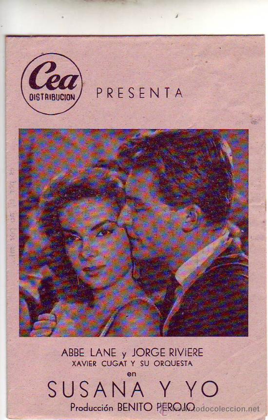 Flyers Publicitaires de Films Anciens: susana y yo - abbe lane - jorge riviere - programa doble