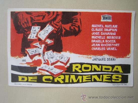 Cine: ronda de crimenes mercurio  - folleto de mano original estreno