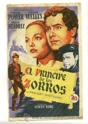Cine: PRICIPE DE LOS ZORROS   - PROGRAMA ORIGINAL   CON   PUBLICIDAD - - Foto 1