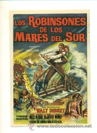 Cine: ROBINSONES DE LOS MARES DEL SUR  - PROGRAMA ORIGINAL   SIN  PUBLICIDAD - - Foto 1