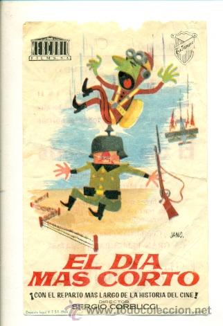Cine: EL DIA MAS CORTO- PROGRAMA ORIGINAL   CON  PUBLICIDAD - - Foto 1