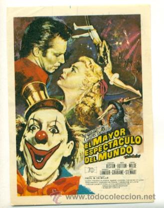 Cine: MAYOR ESPECTACULO DEL MUNDO - PROGRAMA ORIGINAL SIN PUBLICIDAD - IMPECABLE - Foto 1