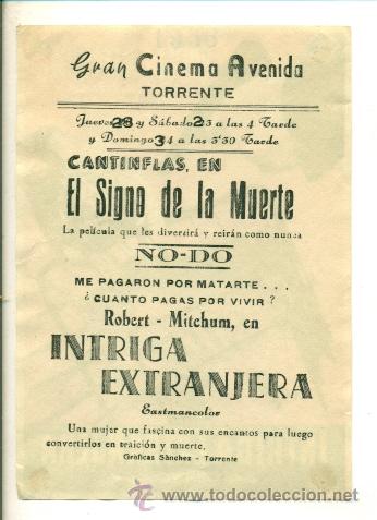 Cine: INTRIGA EXTRANJERA  - PROGRAMA ORIGINAL   CON   PUBLICIDAD - - Foto 2