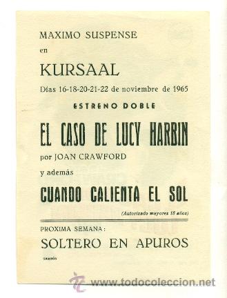 Cine: CASO DE LUCY HARBIN  - PROGRAMA ORIGINAL   CON   PUBLICIDAD - - Foto 2