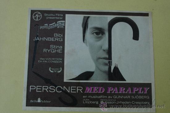 Cine: personer med paraply - programa original cine - postal vo - Foto 1
