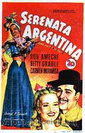 Cinema: Programa de cine .Serenata Argentina. Alicante. 1950.