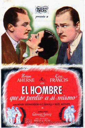 Cinema: Folleto de mano. Villarobledo. Albacete. El hombre que se perdio a si mismo. Cine Navarro.