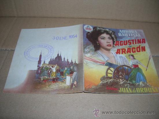 Cine: Agustina de Aragon, con Aurora Bautista. A&ntilde;o 1954. Ver interior y fotos.