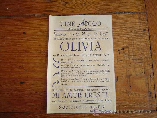 Cine: Folleto cine Olivia. - Foto 2