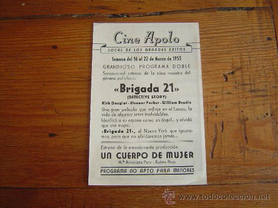 Cine: Folleto cine, pelicula Brigada 21. - Foto 2