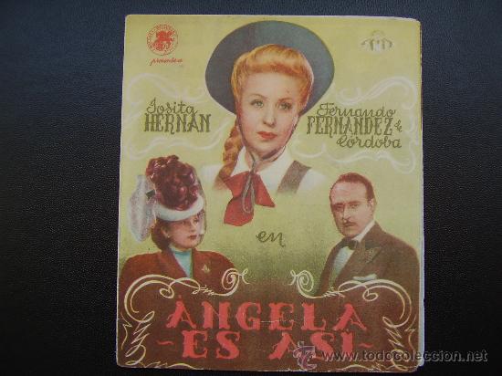 Folhetos de m&atilde;o de filmes antigos de cinema: ANGELA ES AS&Iacute;, JOSITA HERNAN