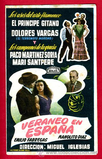 Folhetos de m&atilde;o de filmes antigos de cinema: VERANEO EN ESPA&Ntilde;A , DOBLE , ORIGINAL,  ARAJOL 24