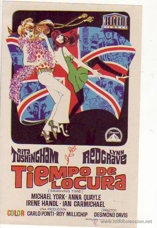 Folhetos de m&atilde;o de filmes antigos de cinema: tiempo de locura - rita tushingham - lynn redgrave