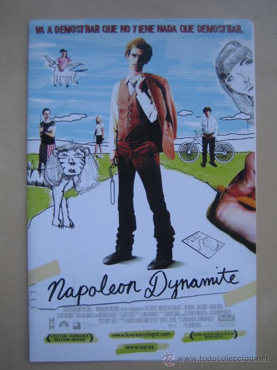 Cine: napoleon dynamite - folleto mano invitacion preestreno - Jon Heder tina mojorino ellen dubin