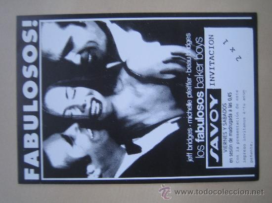 Flyers Publicitaires de Films Anciens: los fabulosos baker boys michelle pfeiffer  - folleto de mano invitacion al preestreno