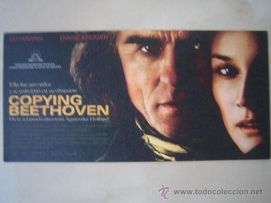 Cine: copying beethoven - folleto mano invitacion al preestreno diane kruger ed harris