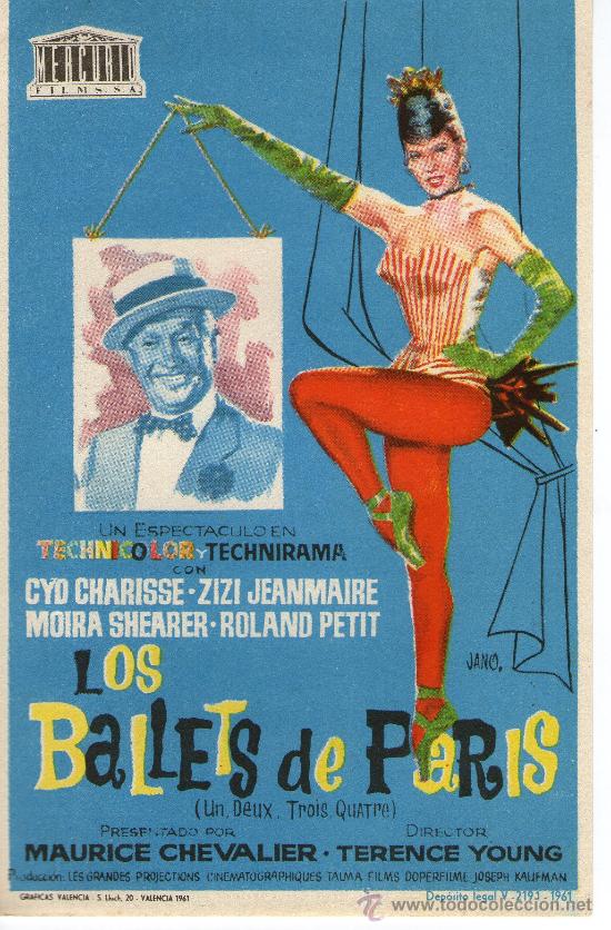 Flyers Publicitaires de Films Anciens: folleto de mano, cine los ballets de paris a&ntilde;o 1961