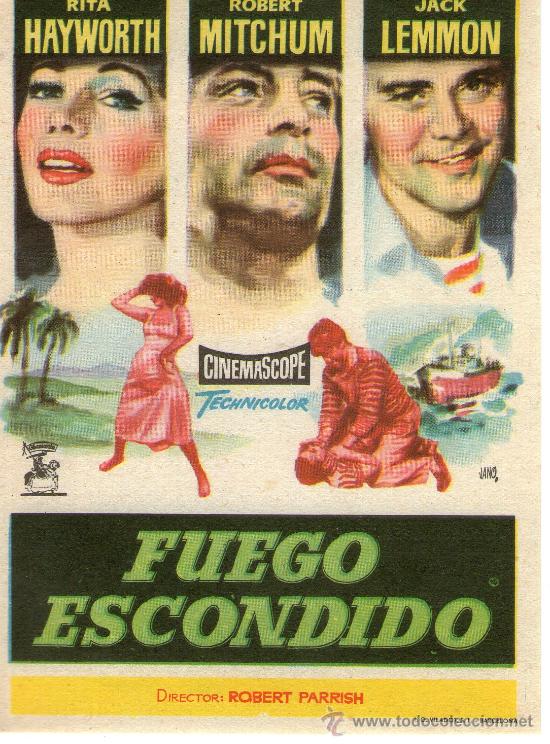 Flyers Publicitaires de Films Anciens: fuego escndido, folleto de mano