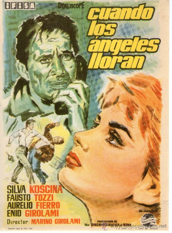 Flyers Publicitaires de Films Anciens: folleto de mano, cuando los angeles lloran