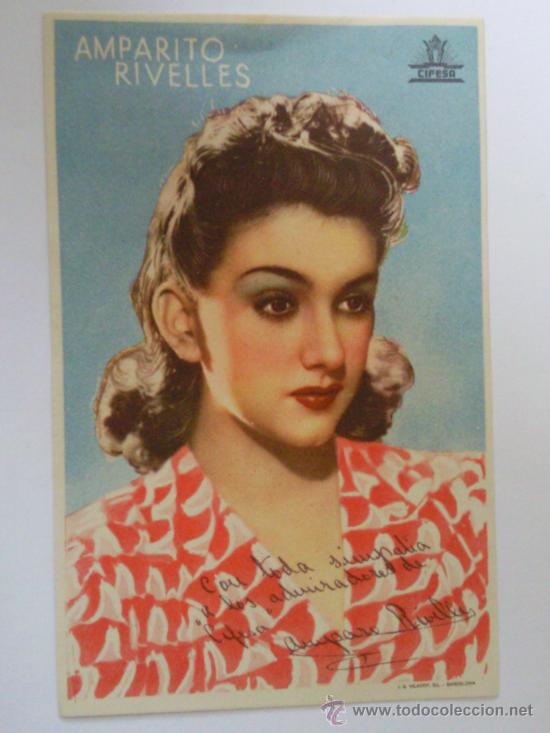 Cinema: FOLLETO DE MANO, AMPARITO RIVELLES, CIFESA CON DEDICATORIA, A&Ntilde;OS 40