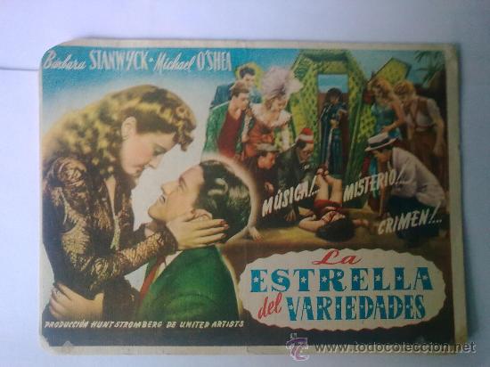 Cine: FOLLETO DE MANO, LA ESTRELLA DE VARIEDADES, CON PUBLICIDAD