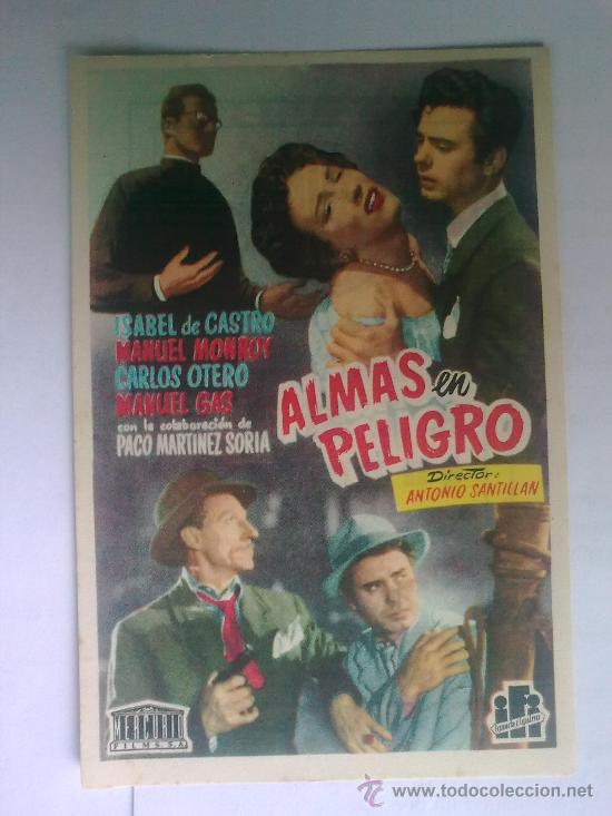 Cine: FOLLETO DE MANO, ALMAS EN PELIGRO, CON PUBLICIDAD