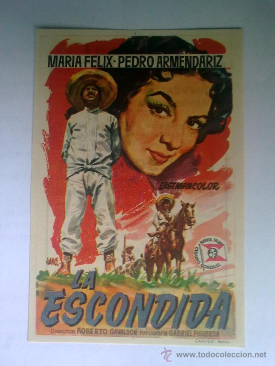Cine: FOLLETO DE MANO, LA ESCONDIDA, CON PUBLICIDAD