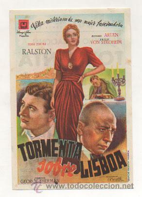 Cine: TORMENTA SOBRE LISBOA. CINE PICAROL.