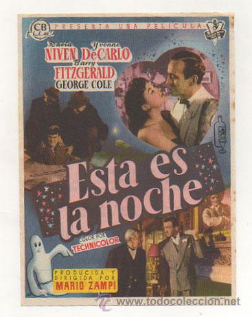 Kino: ESTA ES LA NOCHE. CINE PICAROL. 1955.