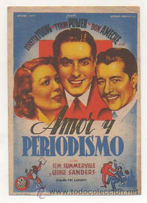 Cine: AMOR Y PERIODISMO. (SOLIG&Oacute;)