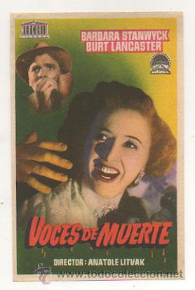 Cine: VOCES DE MUERTE. BURT LANCASTER. - Foto 1