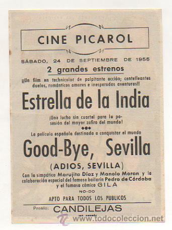 Cine: ESTRELLA DE LA INDIA. CINE PICAROL. 1955. - Foto 2